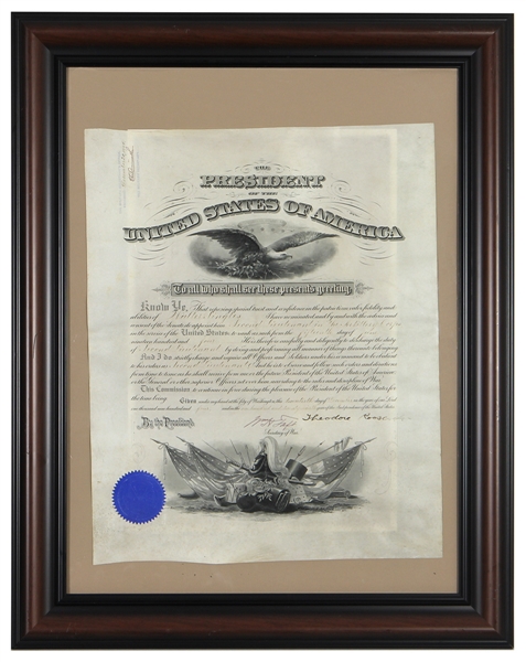 President Theodore Roosevelt Signed Military Appointment Document (William H. Taft Signed as Sec of War) 1904 (JSA)