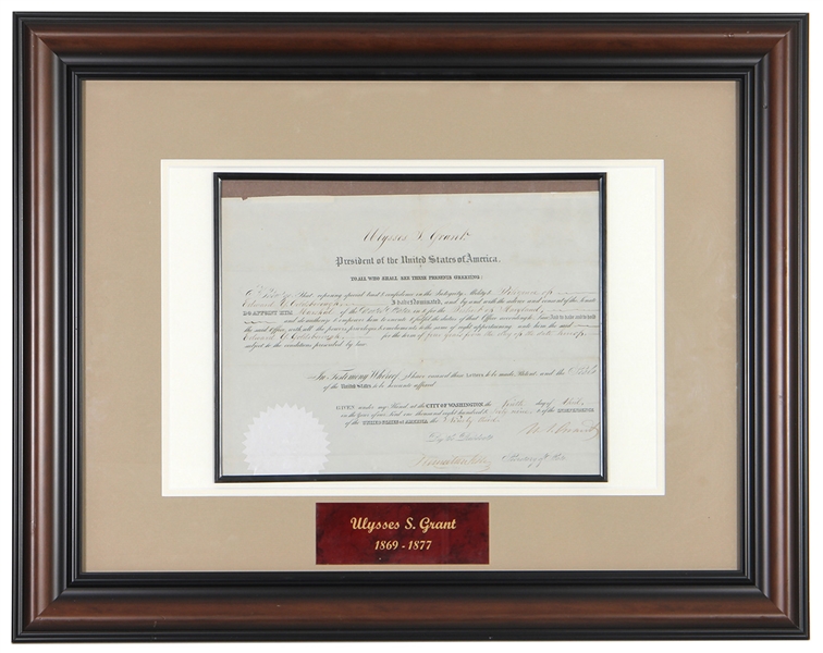 Ulysses S Grant Signed Appointment Document 1869