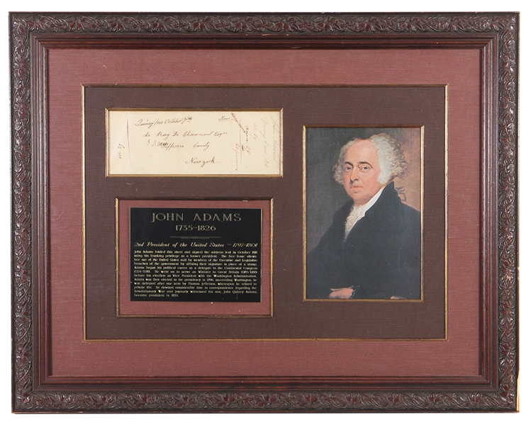 John Adams Signed Free Frank c. 1818 (JSA)