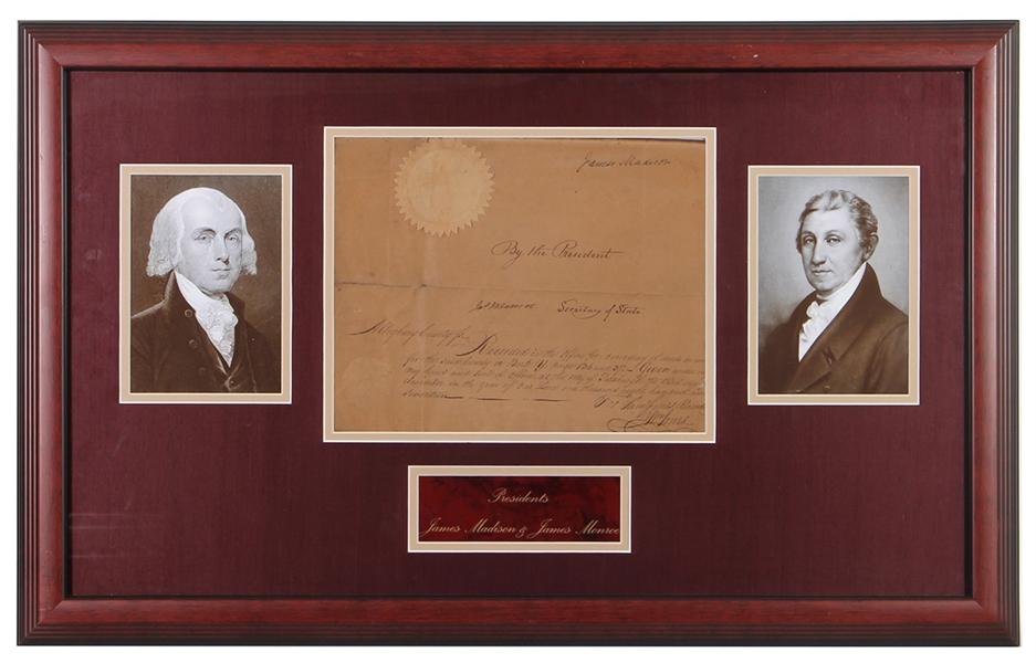 James Madison (President) & James Monroe (Secretary of State) Signed Document (PSA/DNA)