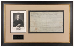 John Quincy Adams Signed Land Grant 1825