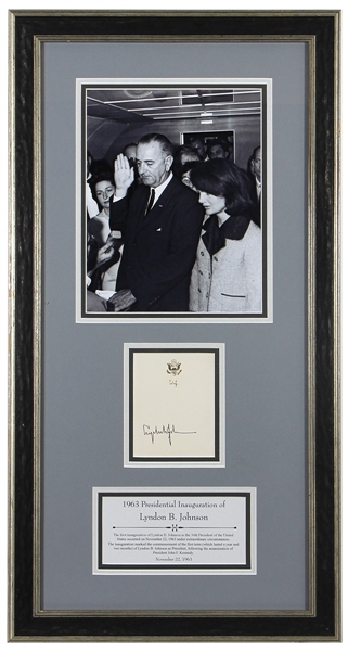 Lyndon B Johnson White House Signature Cut (JSA)