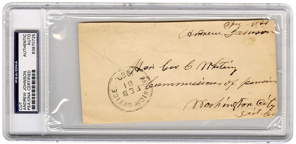Andrew Johnson Signature Cut 1860 (PSA/DNA Encapsulated