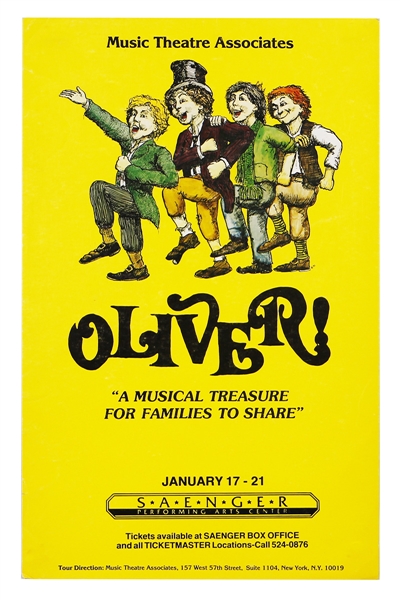 "Oliver" Original Vintage Musical Show Poster