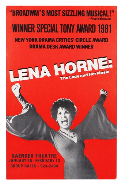 "Lena Horne: The Lady and Her Music" Original Vintage Musical Show Poster