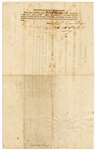 Massachusetts Governor Levi Lincoln Signed 1828 Militia Appointment Document