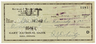 Senator John Kennedy Original 1957 Campaign Contribution Check 