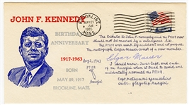 John F. Kennedy Original First Day Cover 1965 with Signed Statement from Japanese Amagiri Ship Commander