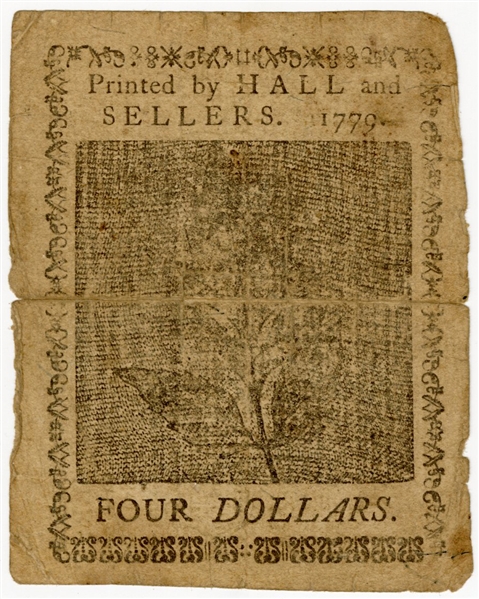 Original Continental Currency January 14, 1779 Hall and Sellers