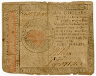 Original Continental Currency January 14, 1779 Hall and Sellers