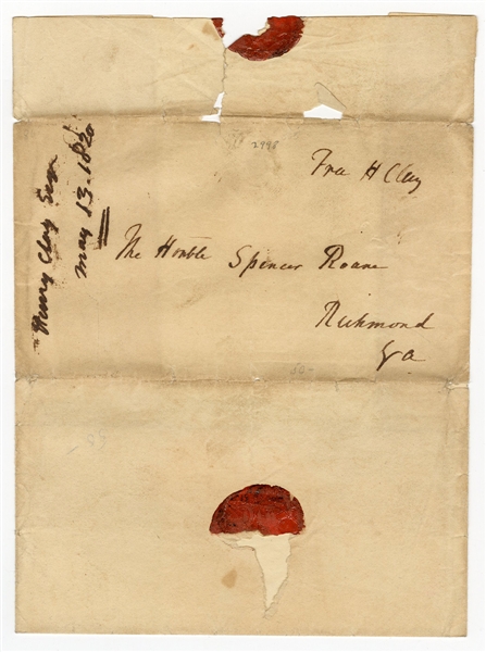 Henry Clay Signed Free Franked Envelope 