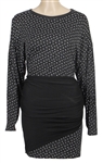 Janet Jackson Owned & Worn "Beverly Hills Cafe" Black and White Wrap Dress
