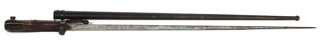 French Bayonet & Scabbard Manufactured 1878 in St. Etienne