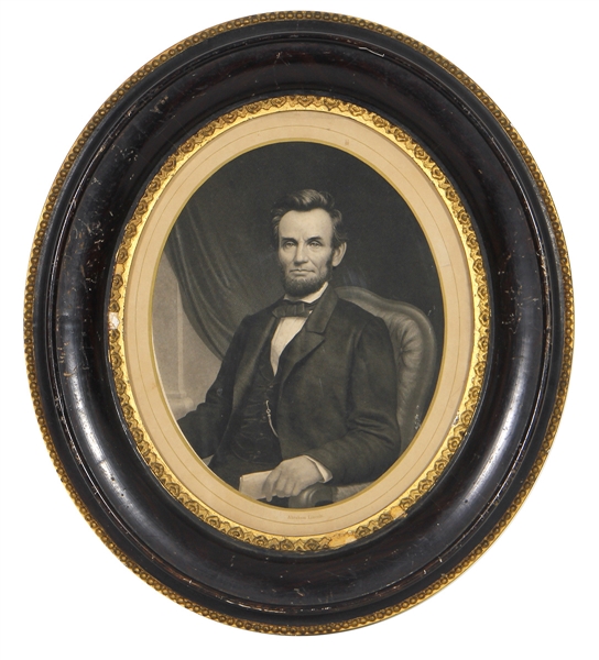 1860s Abraham Lincoln and Mary Todd Original Large Photographic Print Engravings