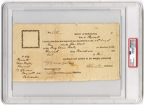 Benjamin Lincoln Signed 1806 Document (PSA/DNA Encapsulated)