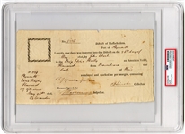 Benjamin Lincoln Signed 1806 Document (PSA/DNA Encapsulated)