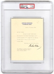 President Woodrow Wilson Signed as President Letter (PSA/DNA Encapsulated)