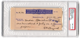 Rear Admiral Richard E. Byrd Signed Check (PSA/DNA NM-MT 8)