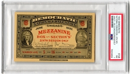 1932 Democratic National Convention Mezzanine Ticket Stub (PSA/DNA Encapsulated Graded 7)