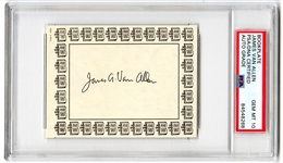 James Van Allen Signed Bookplate Space Scientist (PSA/DNA GEM MINT 10)