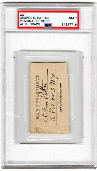 George S. Patton Signed Cut (PSA/DNA Encapsulated Graded 7)