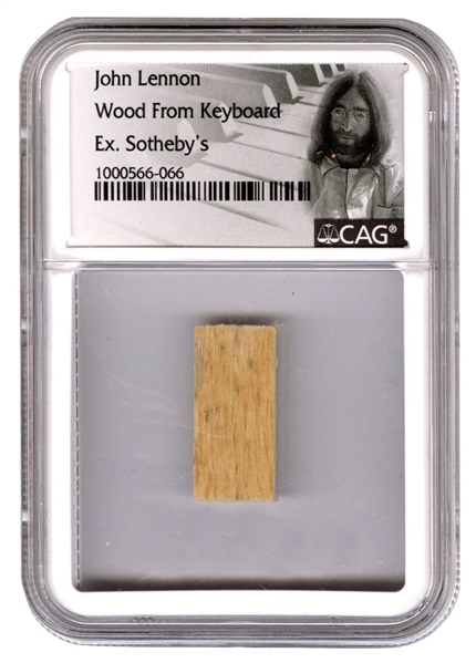 John Lennon Wood From His Keyboards Sotheby’s (CAG Encapsulated)