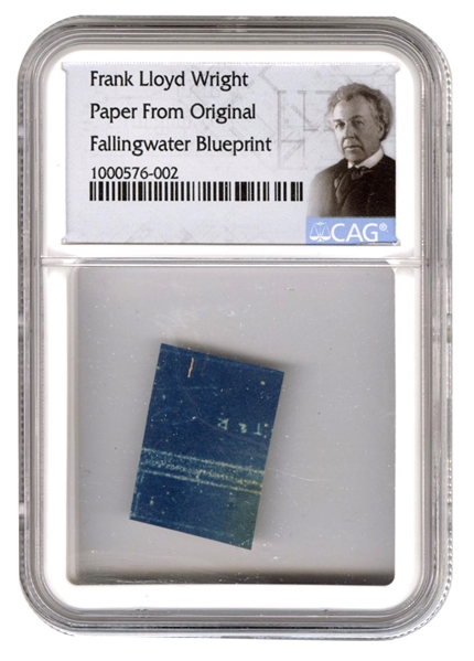 Frank Lloyd Wright Paper From Original Fallingwater Blueprint (CAG Encapsulated)
