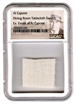 Al Capone Dining Room Tablecloth Swatch - Ex. Estate Of Al Capone (CAG Encapsulated)