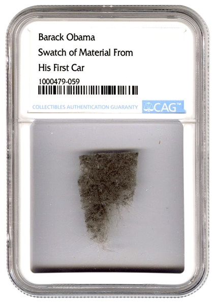 Barack Obama Leather Swatch From Drivers Seat Of Jeep Cherokee His First New Car (CAG Encapsulated)