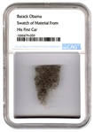 Barack Obama Leather Swatch From Drivers Seat Of Jeep Cherokee His First New Car (CAG Encapsulated)
