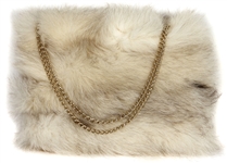 Janis Joplin Owned & Used White Fur Purse