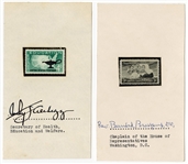 Collection of Political Figures Signed Postage Stamp Display (40+)