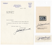 Collection of Political Figures Signed Postage Stamp Display (40+)