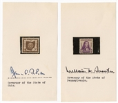 Collection of Political Figures Signed Postage Stamp Display (40+)