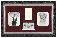 Marilyn Monroe Signed Menu