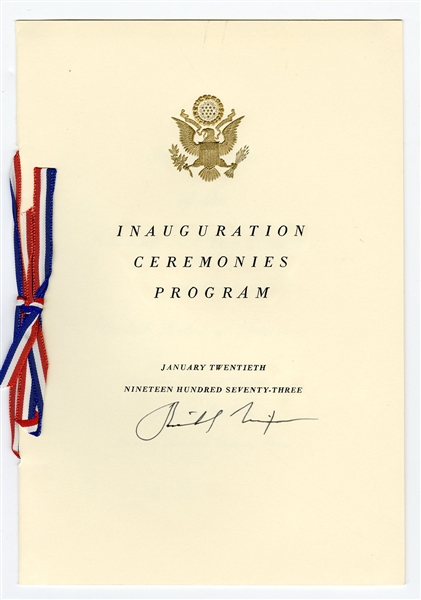 President Richard M. Nixon Signed 1973 Inaugural Invitation and Program (2)