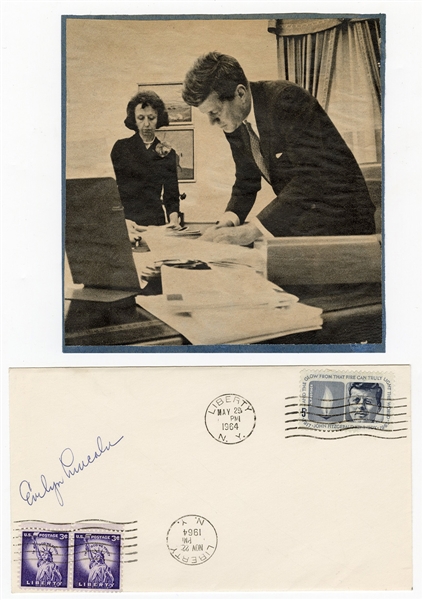 Evelyn Lincoln Signed JFK First Day Cover Envelope