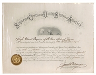 1890 Supreme Court of the United States Signed Appointment Certificate