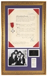 The Beatles Ringo Starr Owned Original Queen Elizabeth II Signed 10/26/1965 M.B.E. Award Royal Documents