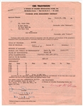 James Dean Signed “Danger The Little Women” CBS Television Contract 3/27/1954 with Handwritten Social Security Number (JSA)