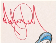 Michael Jackson Signed Original Donald Duck Drawing (REAL)