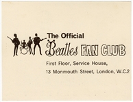 The Beatles Signed Dezo Hoffmann Fan Club Promotional Card (REAL)