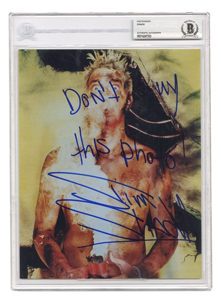 Eminem Slim Shady Vintage Signed “Don’t Buy This Photo!” Photograph (Beckett Encapsulated)