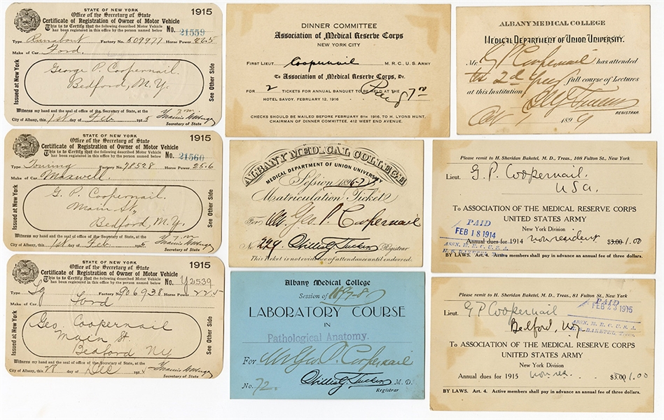 Surgeon George P. Coopernail Historic Document / Ticket Archive