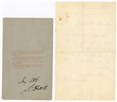 Edward E. Hale Handwritten Signed Letter & Samuel Carter Hall Signed Poem