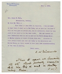 1896 Charles W Fairbanks Signed Letter (Vice President Under Theodore Roosevelt)