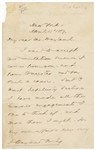 George William Curtis Signed Letters (2)(Civil War Editor Harper's Weekly) & Charles Sumner Signature Cut