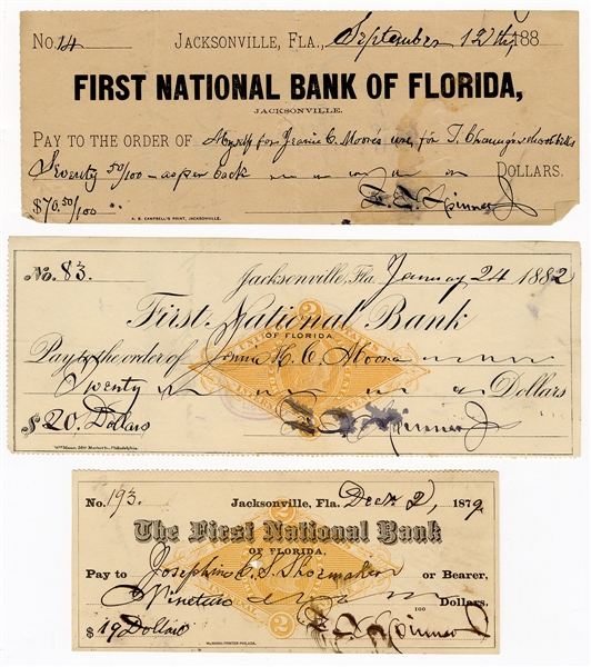 Francis Elias Sppinner Signed Checks (3)
