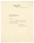 Bernard Baruch Signed Letter