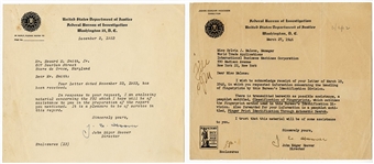 J. Edgar Hoover Signed FBI Letters (2)